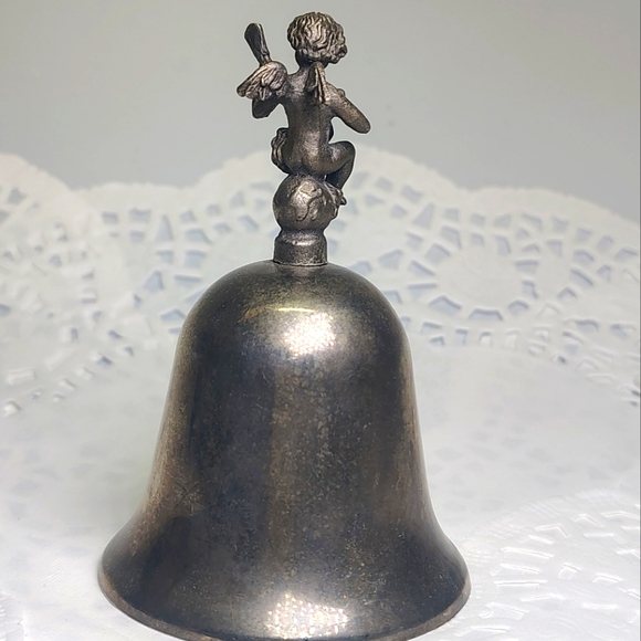 Vintage Silver Bell with Cherub Figurine - Picture 2 of 4
